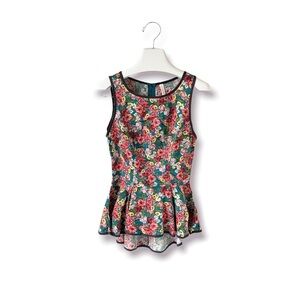 🌸Xhilaration🌸 Sleeveless Floral Blouse Top Sz Xsmall